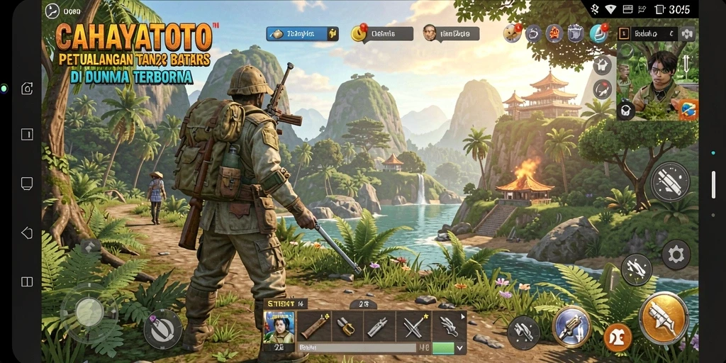 Tampilan gameplay CAHAYATOTO yang menakjubkan di dunia terbuka.