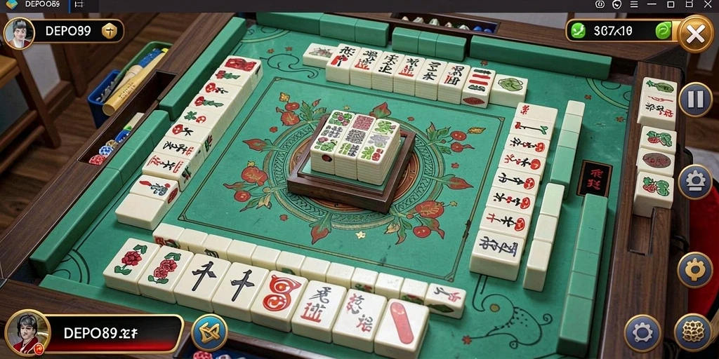 Screenshot menampilkan gameplay Mahjong yang seru di DEPO89.