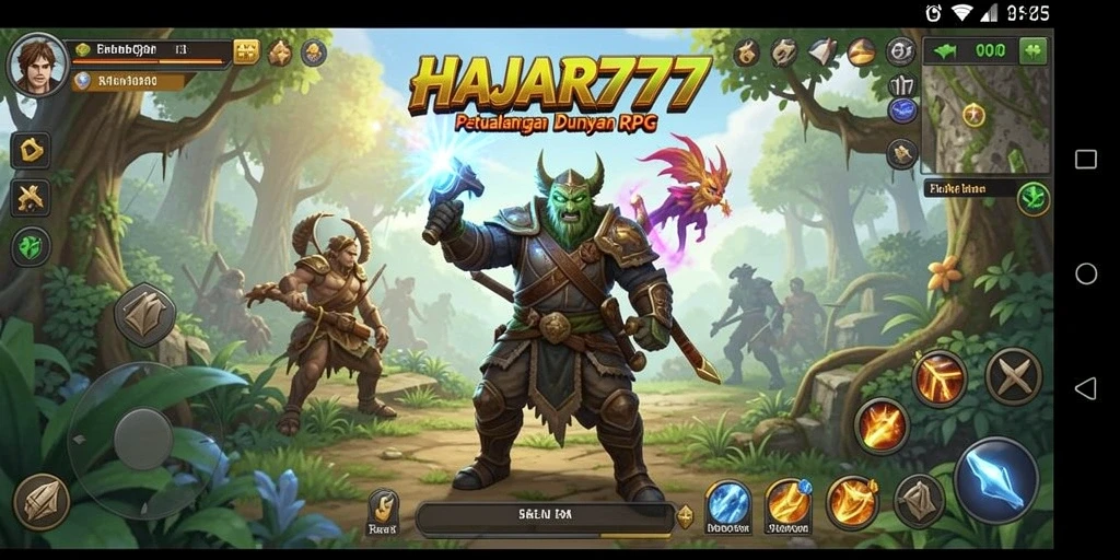Tampilan gameplay seru dalam HAJAR777 yang penuh petualangan RPG.