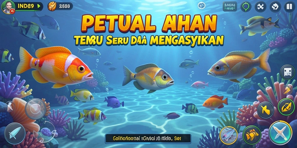 Screenshot gameplay IND89 yang menunjukkan aksi menembak ikan yang seru.