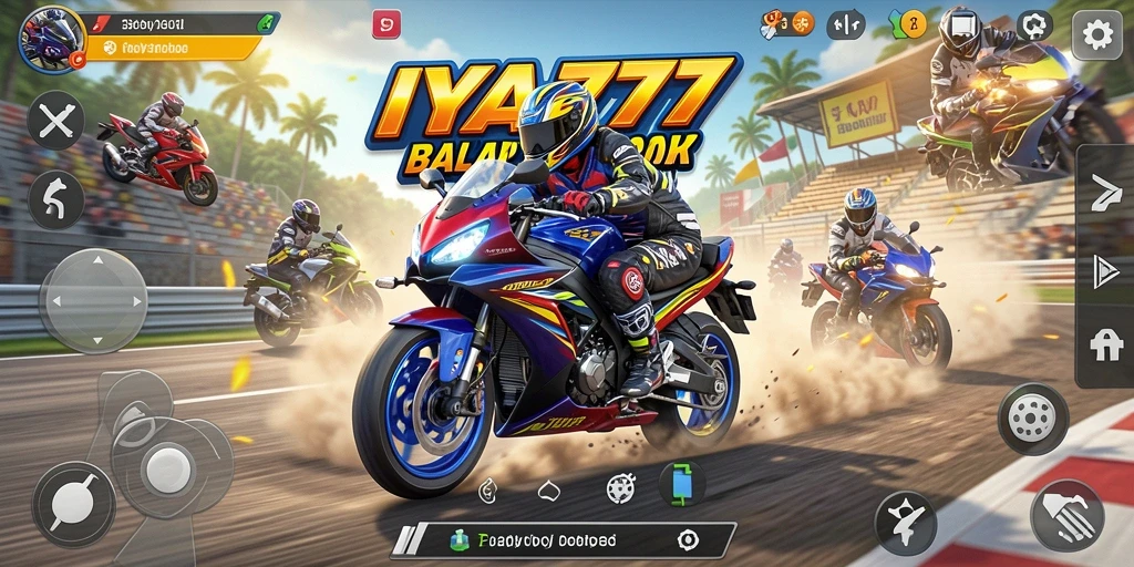 Screenshot IYA777 menunjukkan momen aksi balap motor yang seru.