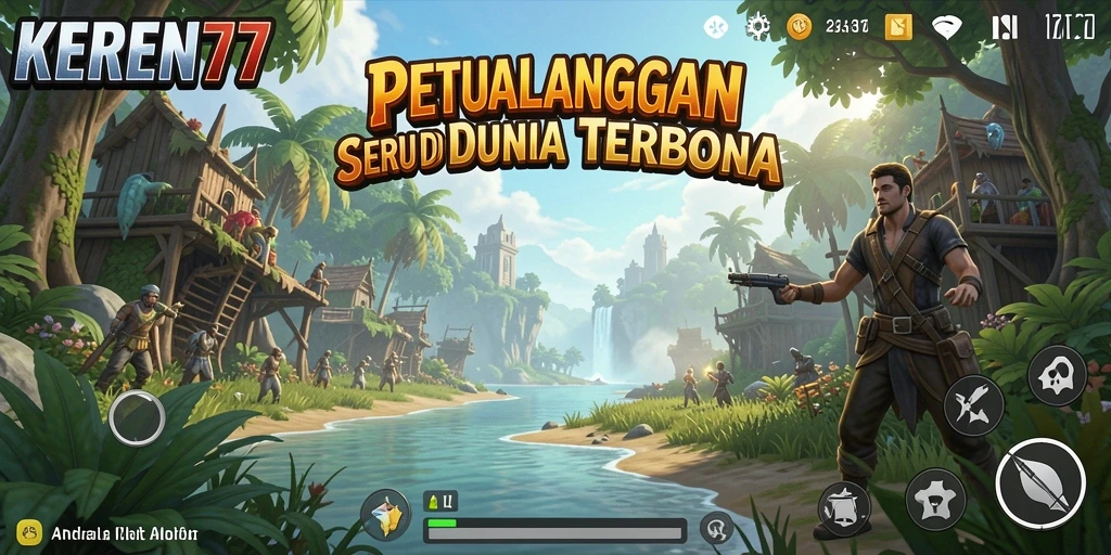 Screenshot gameplay KEREN77 yang menampilkan dunia terbuka yang luas.