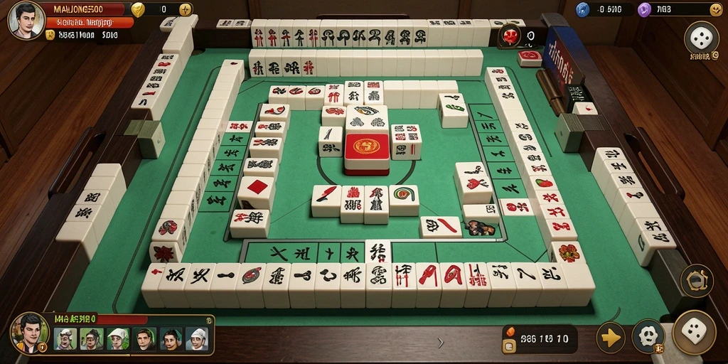 Tampilan seru gameplay MAHJONG500 saat menyusun ubin Mahjong.