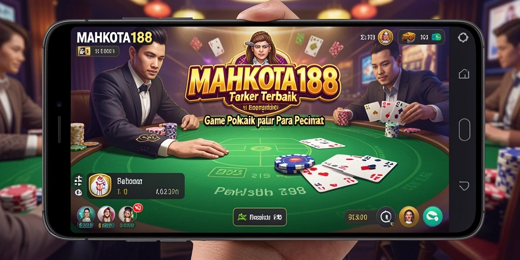 Tampilan gameplay Poker yang seru dan mendebarkan di MAHKOTA188.