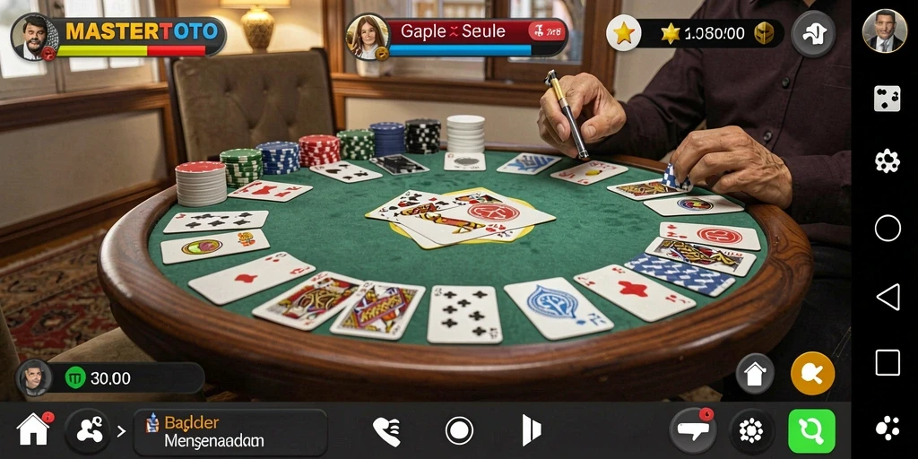 Screenshot permainan Gaple MASTERTOTO menampilkan suasana permainan yang seru.