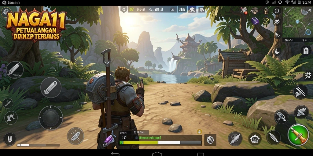 Screenshot gameplay NAGA11 menampilkan eksplorasi dunia terbuka yang memukau.