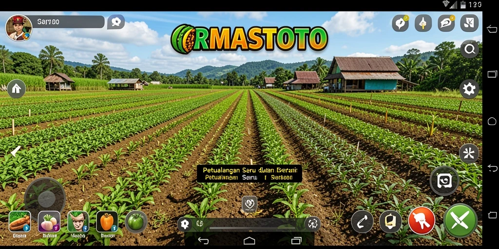 Screenshot ORMASTOTO menampilkan petani berdedikasi dengan lahan subur.