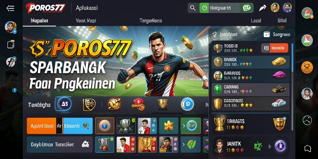 Screenshot POROS77 menampilkan pengalaman taruhan seru olahraga.