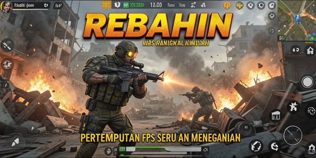 Tangkapan layar gameplay REBAHIN menunjukkan aksi pertempuran yang mendebarkan.