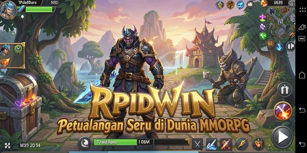 Screenshot menunjukkan petualangan seru dalam RPIDWIN dengan aksi pertarungan yang menegangkan.