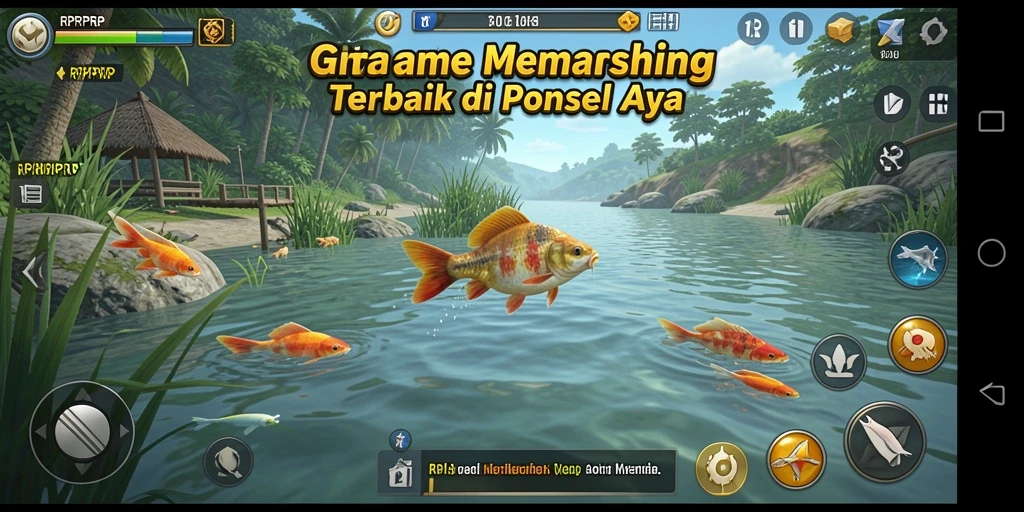 Tampilan gameplay memancing yang seru dan menantang di RPRPRP.