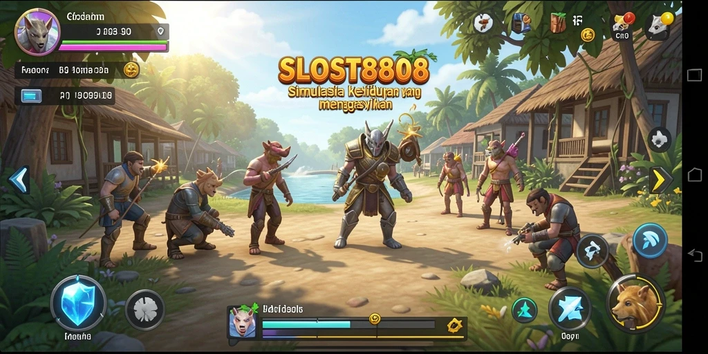 Tampilan gameplay menarik dari SLOST8808 yang menunjukkan aktivitas karakter dalam simulasi.