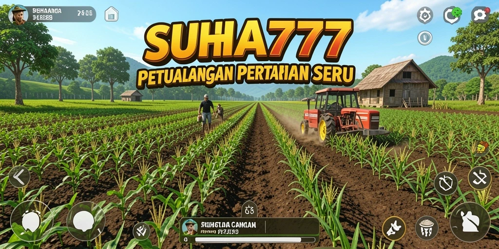 Tampilan gameplay seru dalam SUHU777 dengan kebun yang indah.