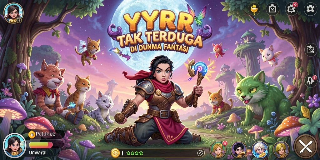 Screenshot gameplay YYRR menampilkan petualangan epik di dunia fantasi.